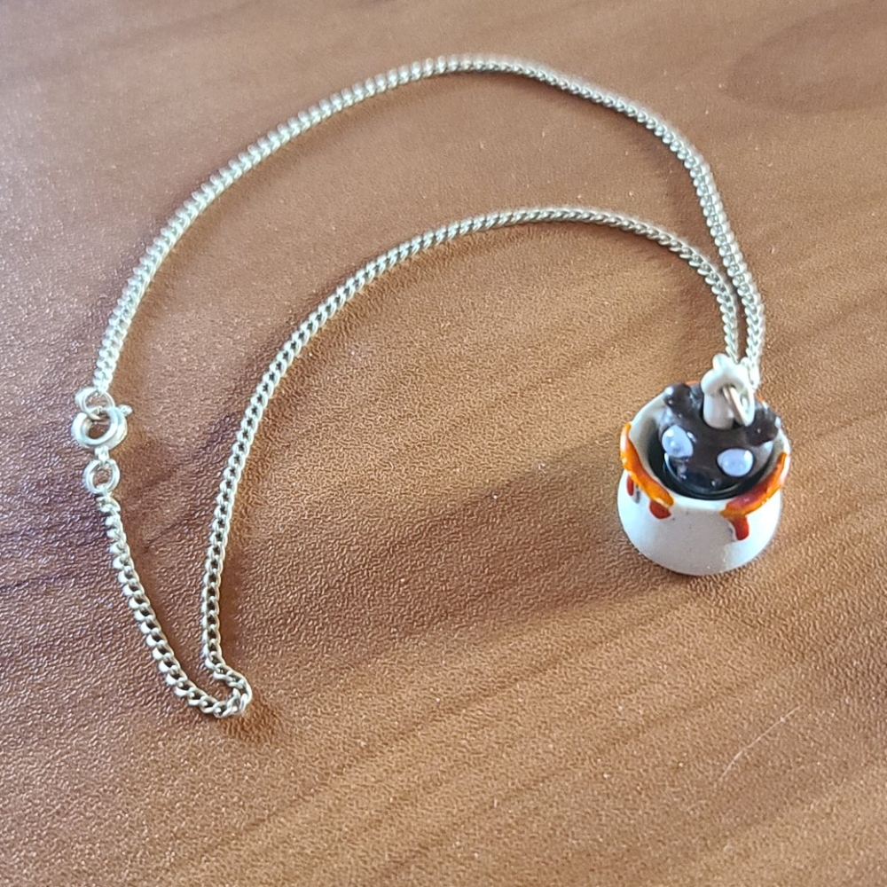 Vintage Bear in a honey jar necklace.